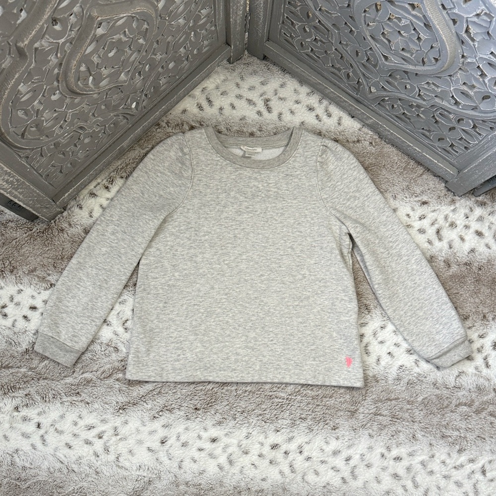 J.Crew CrewCuts sweatshirt girls small neutral preppy heart Lovecore school fall